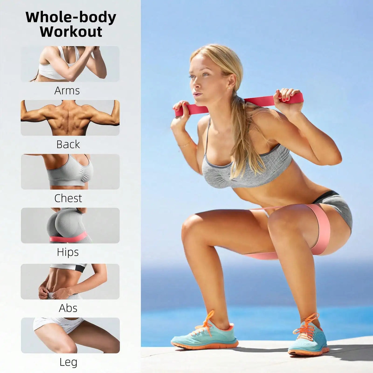 Meoky Resistance Bands Set For Yoga Pilates And Fitness Training