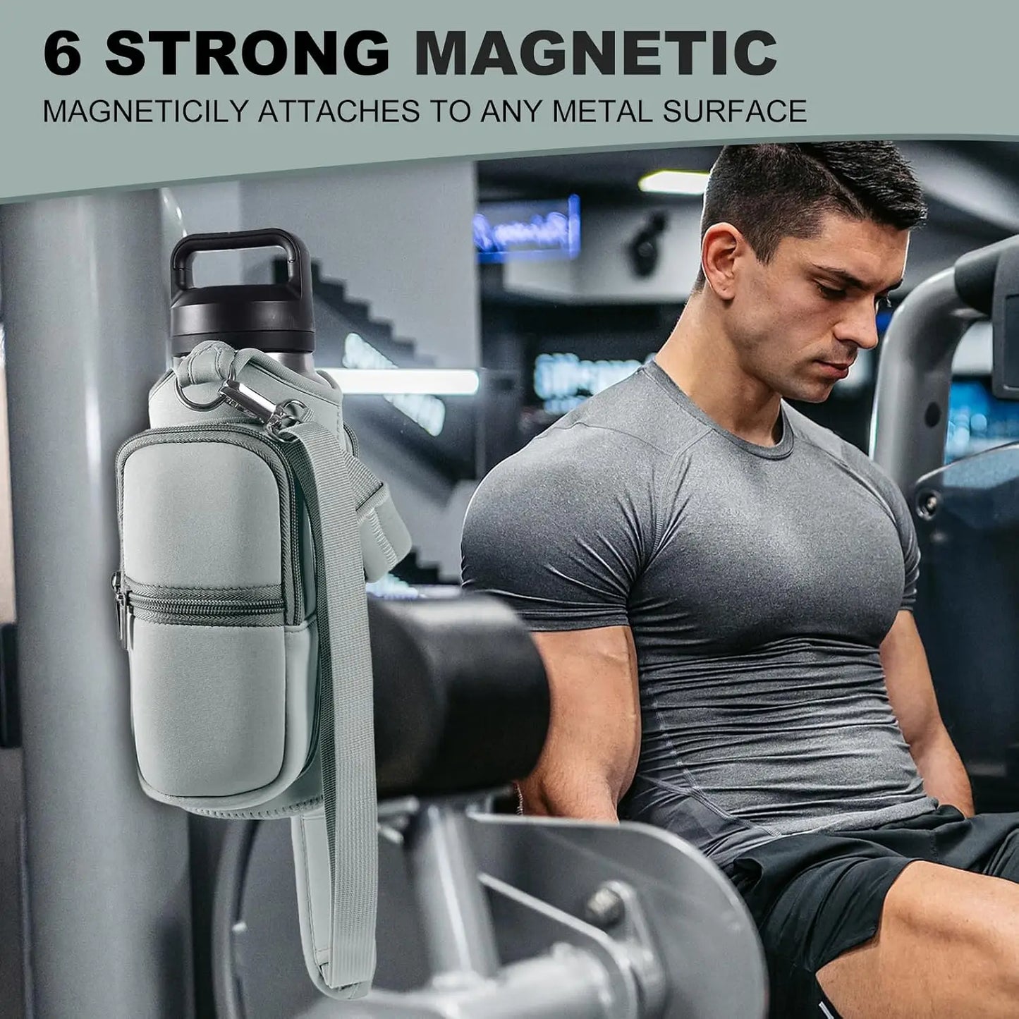 Lightweight Magnetic Water Bottle Sling Crossbody Bag With Adjustable Strap