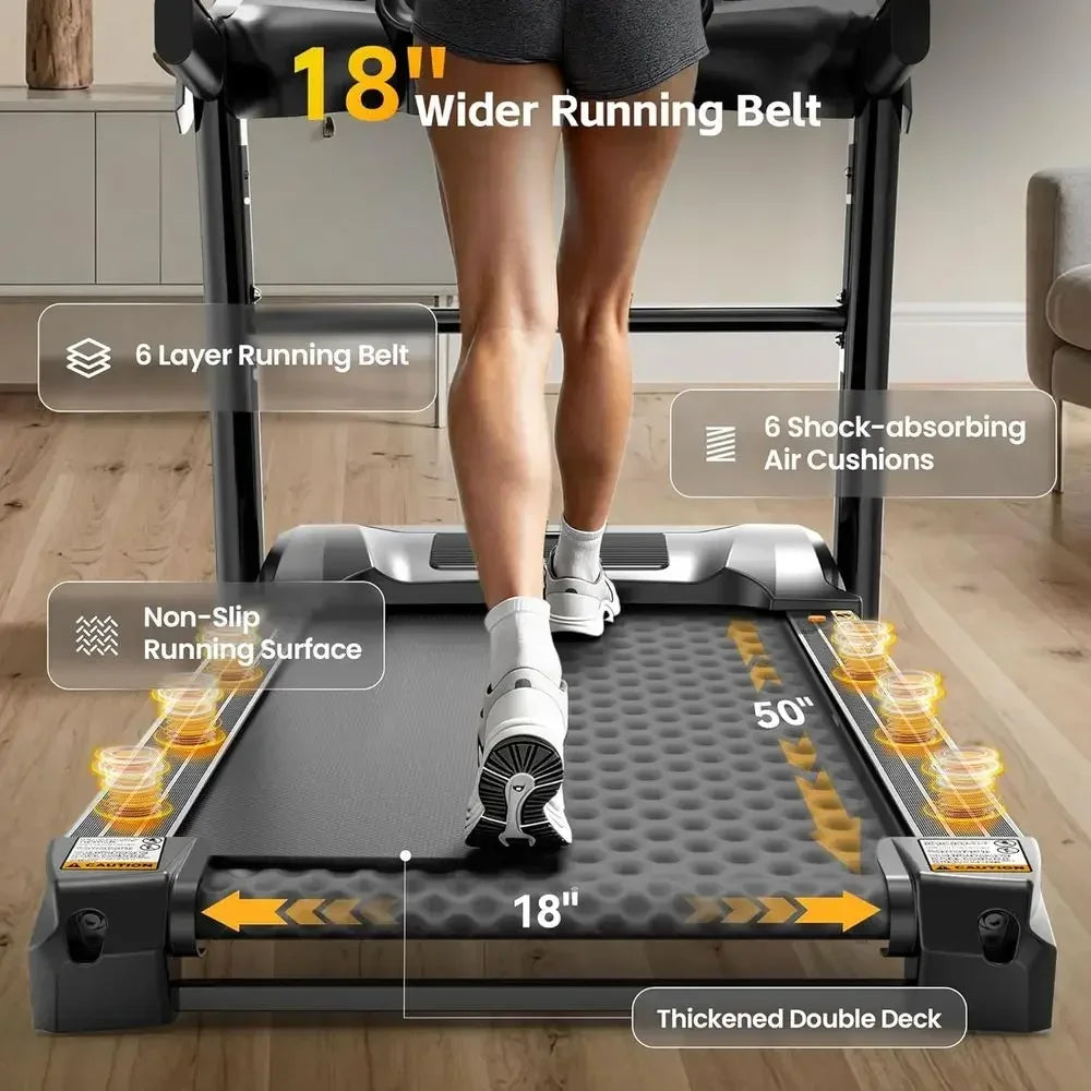 Foldable Home Treadmill With 5.0HP Motor And Smart App Control