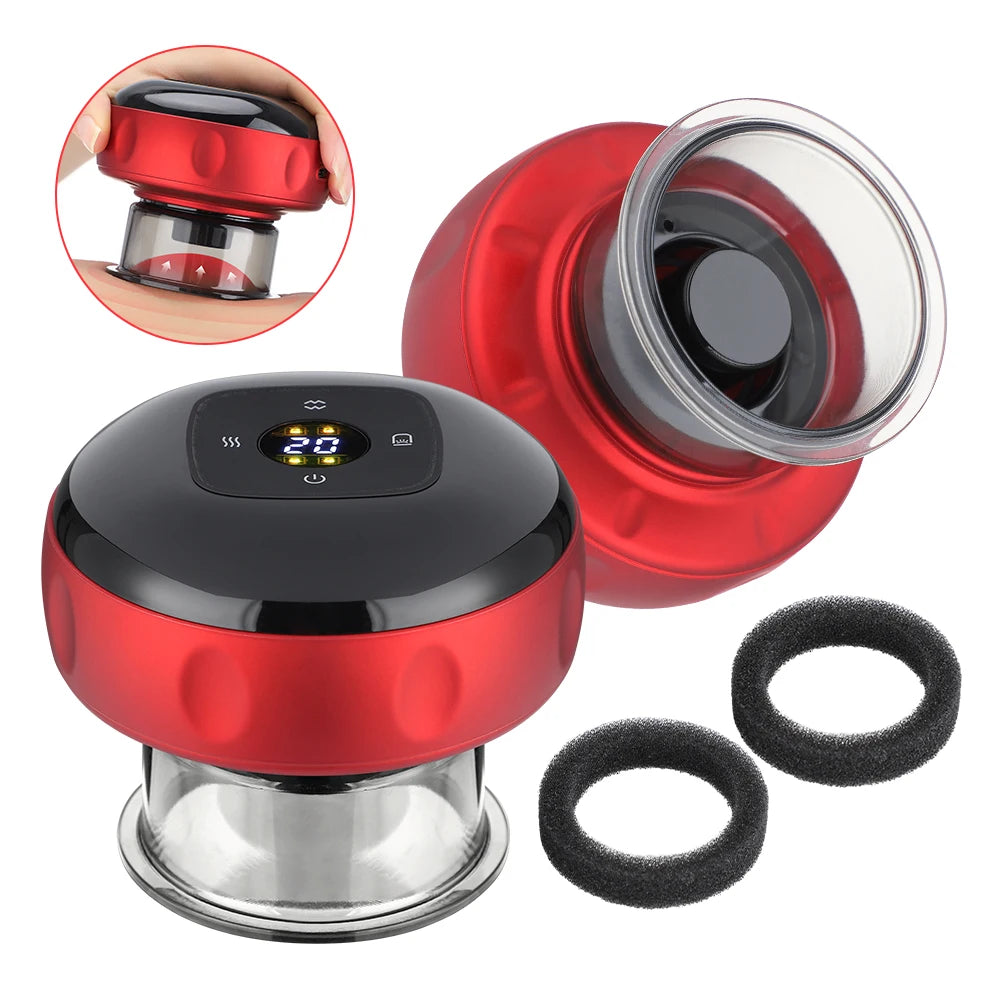 Intelligent Vacuum Cupping Massager With 12 Gear Heating And LCD Display