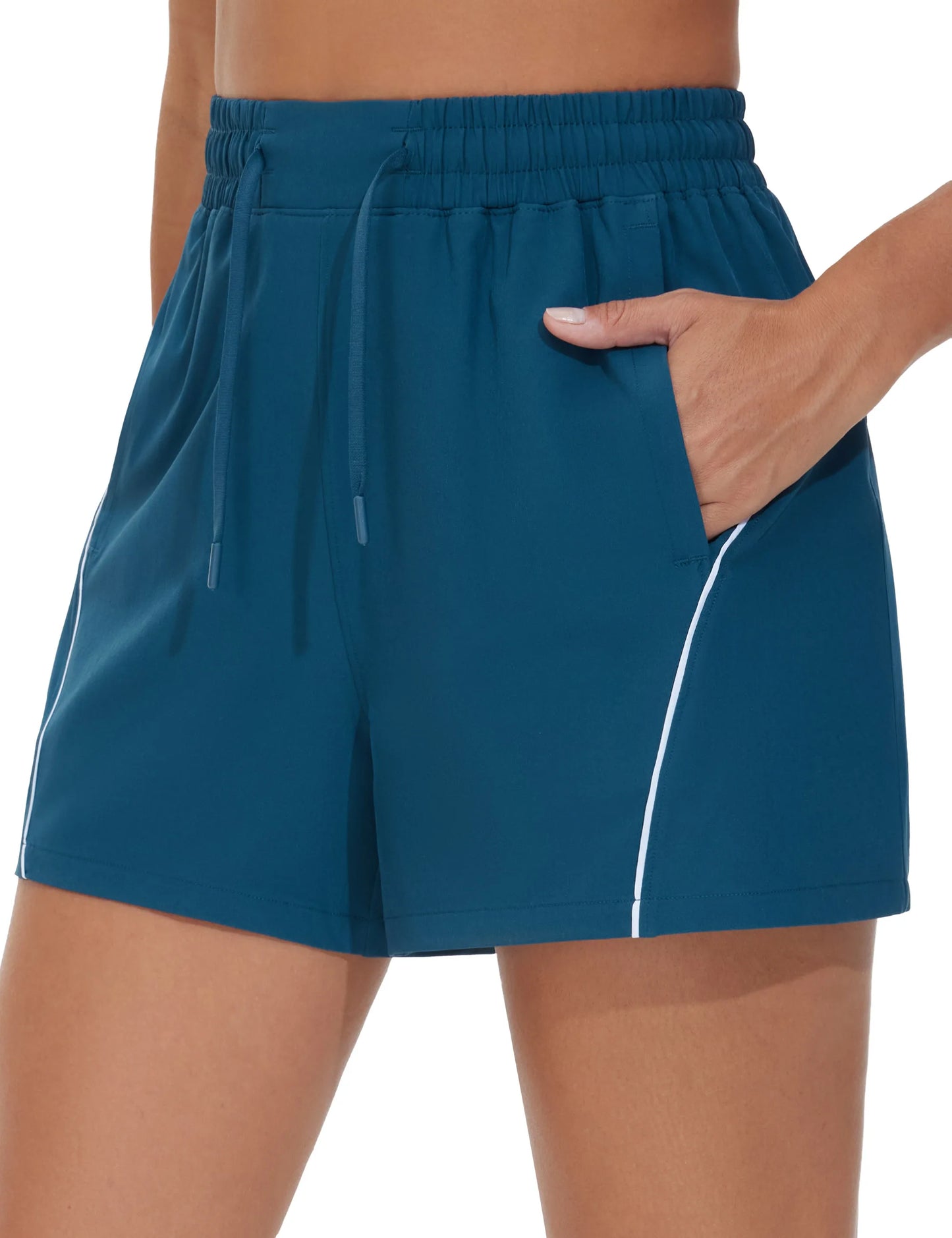 The Gym People Womens High Waist Running Shorts With Pockets