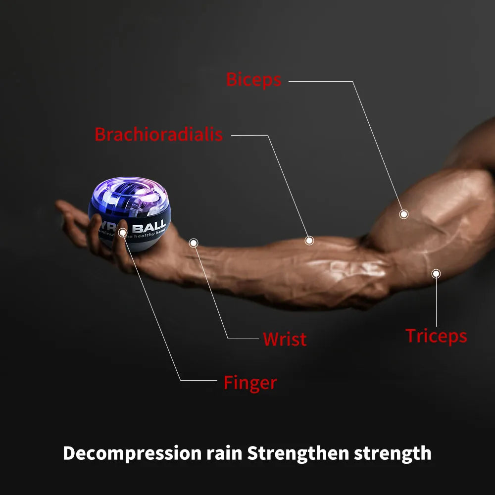 LED Wrist Power Trainer Ball Gyro Self-Starting Strengthener