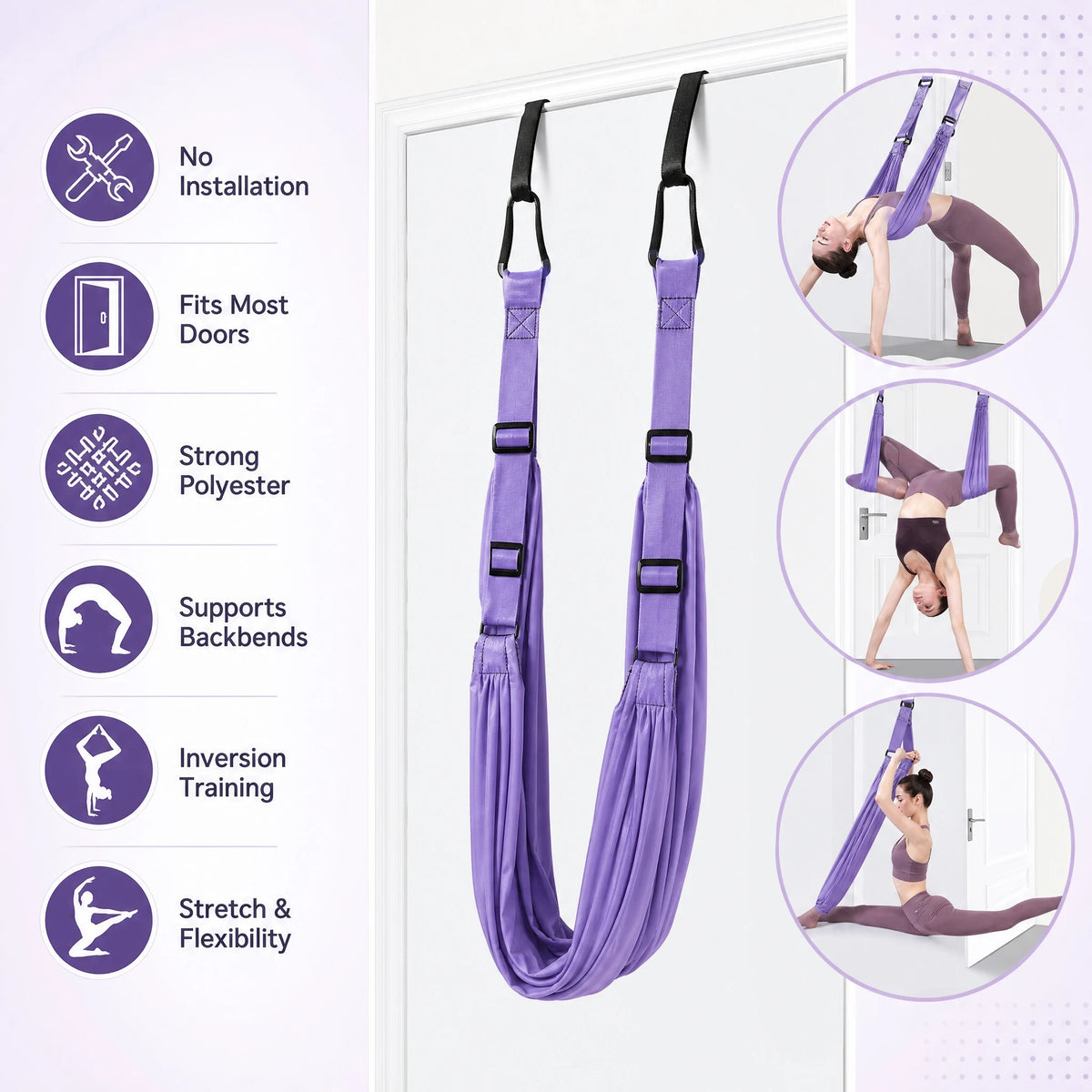 Door Mounted Aerial Yoga Strap For Home Fitness Training