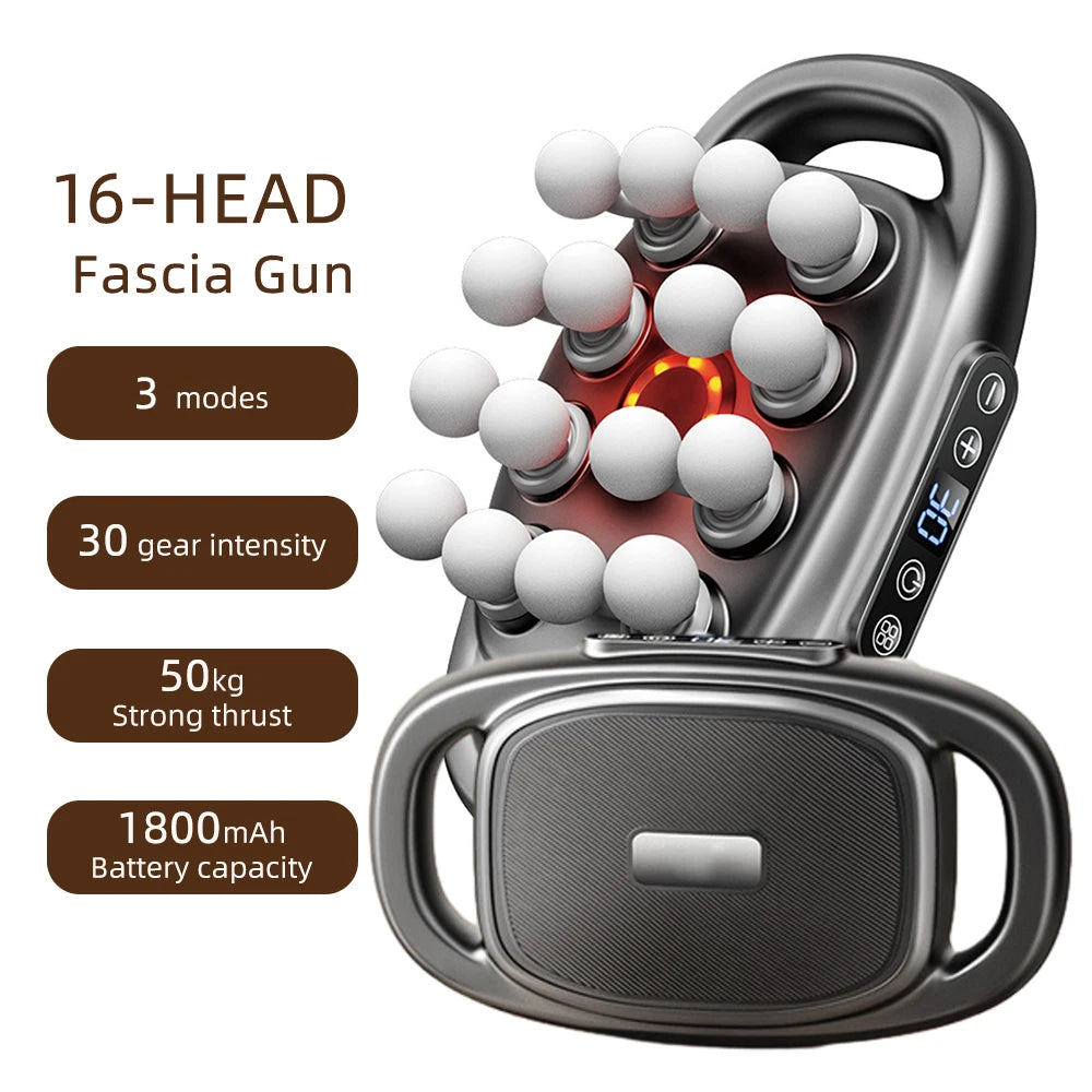 Foreverlily 16 Head Fascia Gun High Frequency Massage Massager