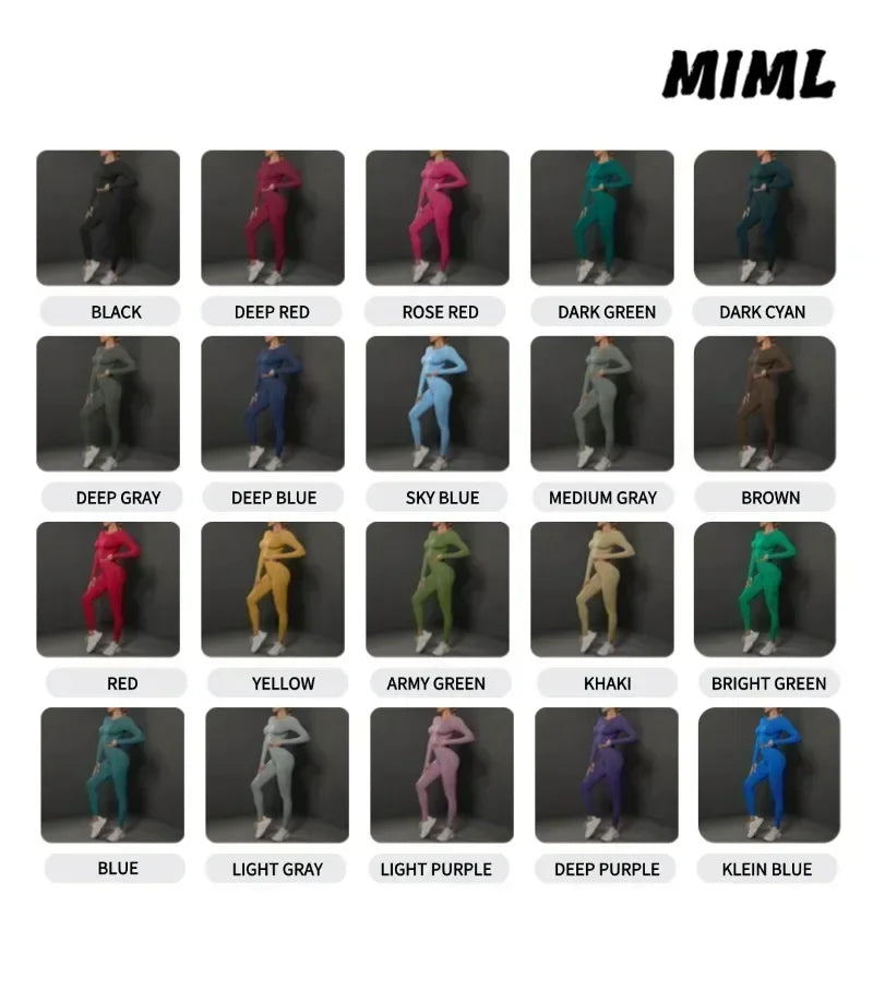 MIML Women's Seamless Yoga Set Two-Piece Fitness Suit