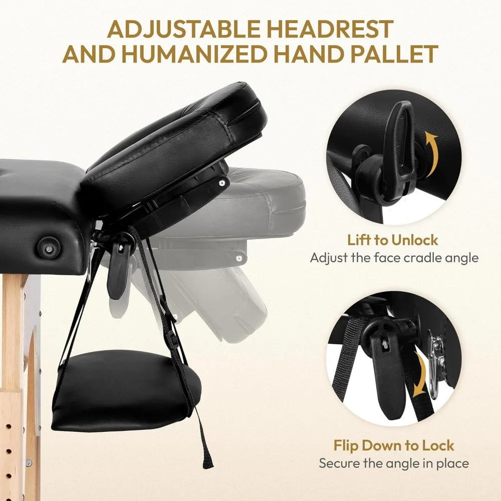Professional Portable Folding Massage Table With Adjustable Height