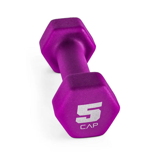 Cap Barbell Neoprene Hex Dumbbell Set Home Gym 5 Lb