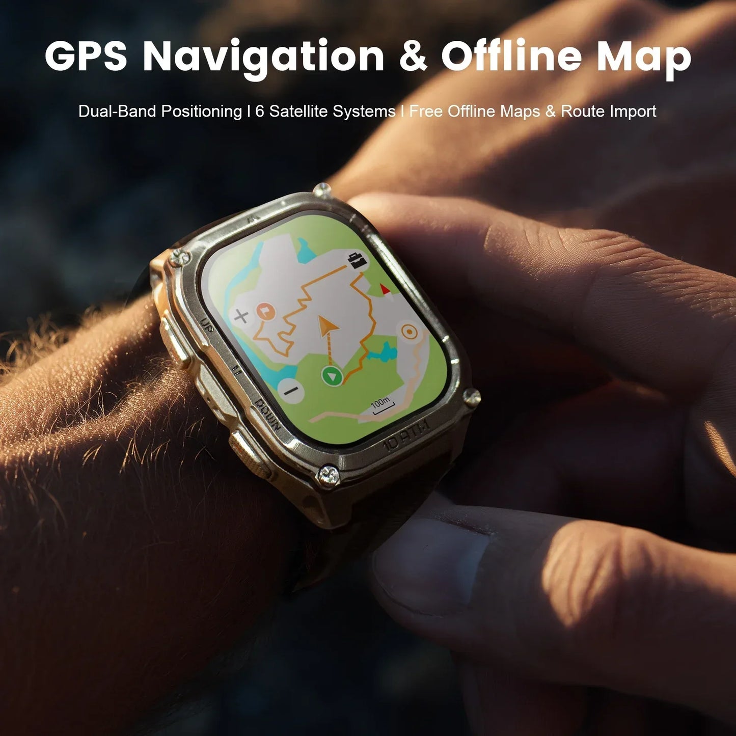 KOSPET Tank M4 Smartwatch With GPS Offline Maps 10ATM