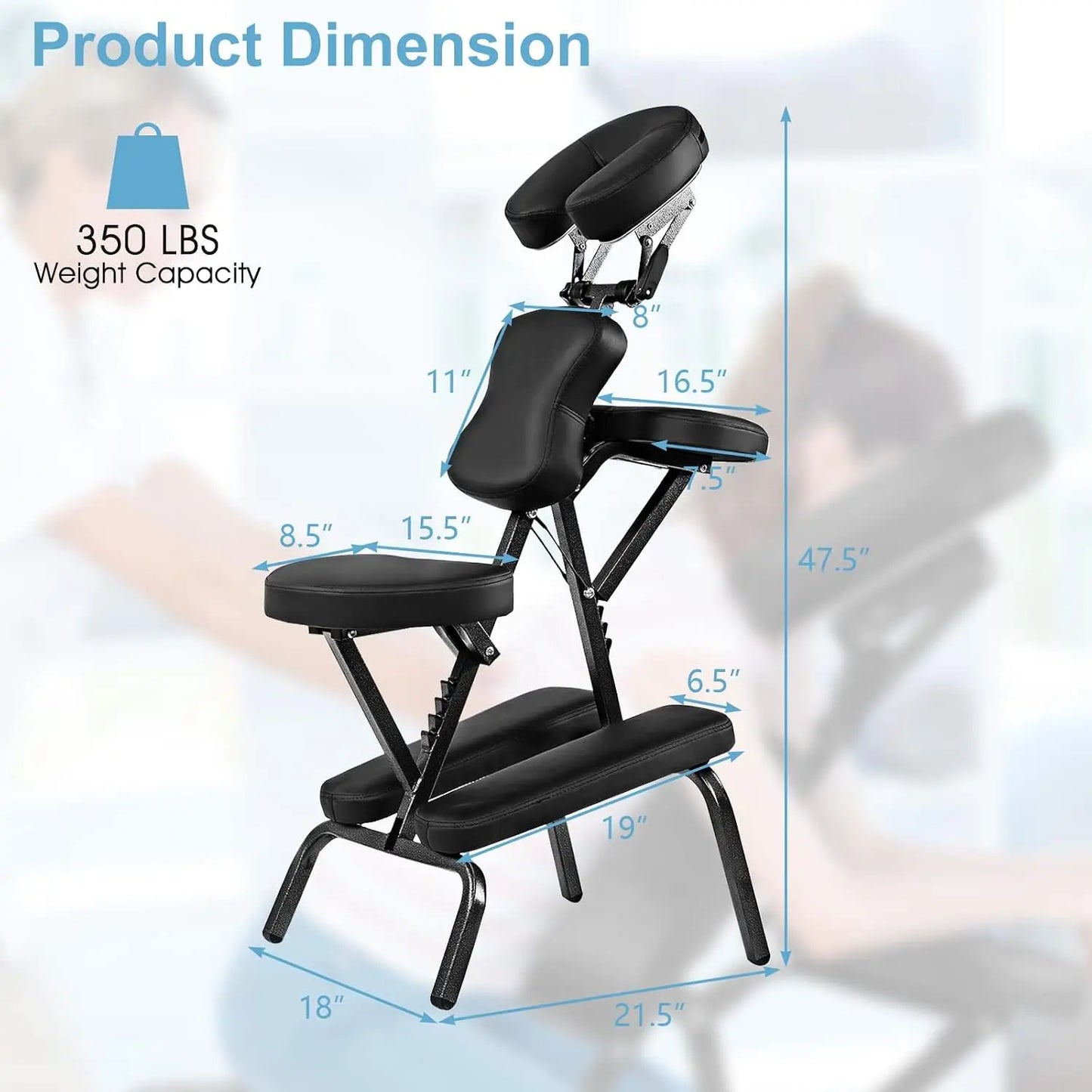 Portable Lightweight Folding Tattoo Massage Spa Chair With Carrying Bag