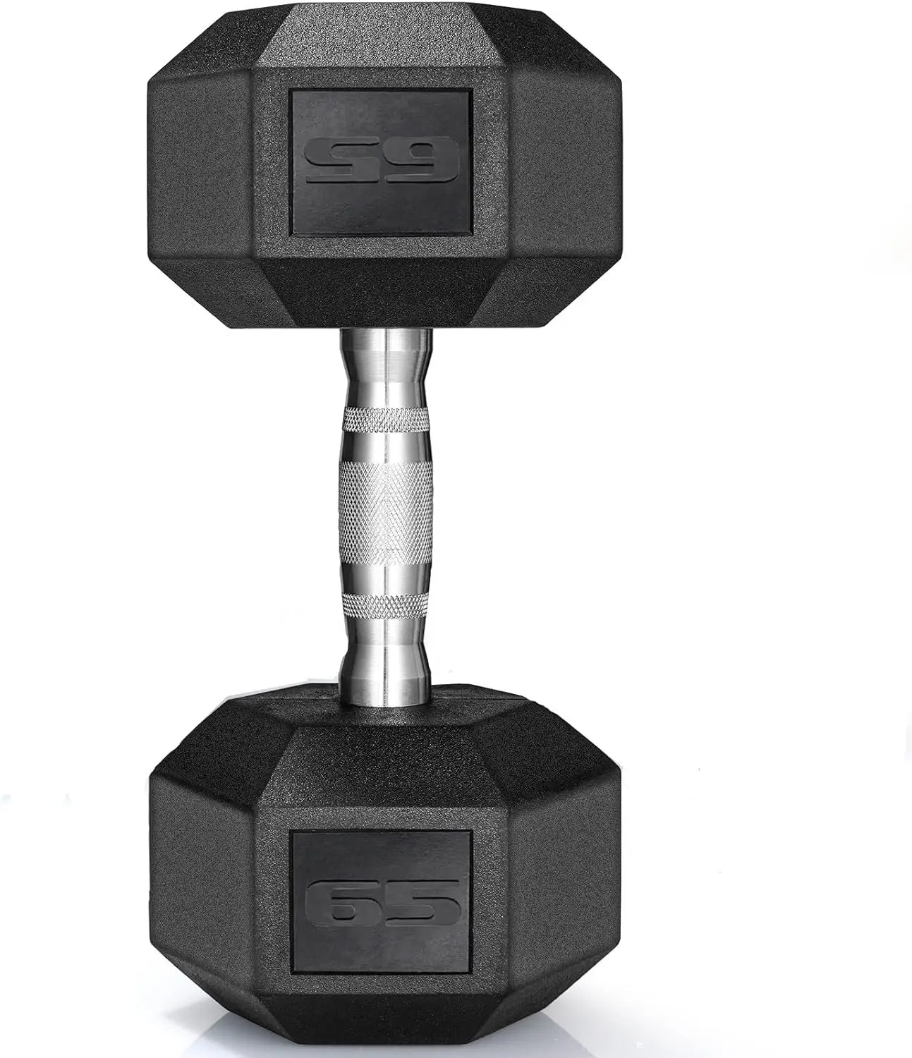 Rubber Hex Dumbbells 30-75 LB Rubber Coated Cast Iron Set