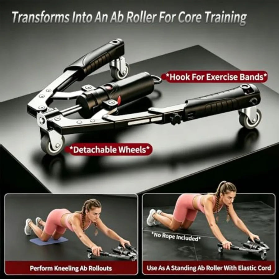 3-In-1 Twister Arm Trainer With Ab Roller Wheel Hydraulic Resistance