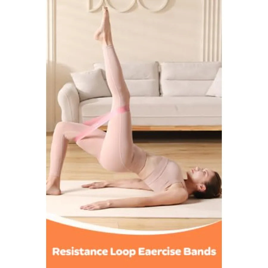 Seven Piece Pilates Fitness Set With Bands And Mini Ball