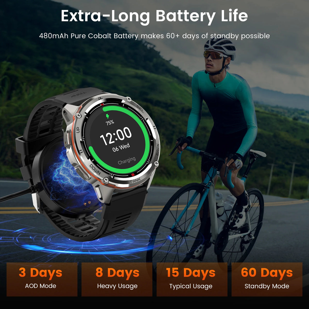 KOSPET TANK T3 Ultra GPS Rugged Fitness Smartwatch For Men
