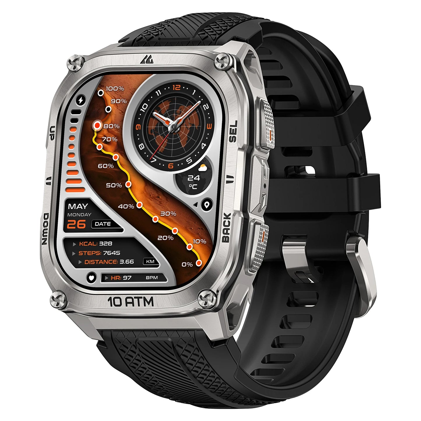 KOSPET Tank M4 Smartwatch With GPS Offline Maps 10ATM