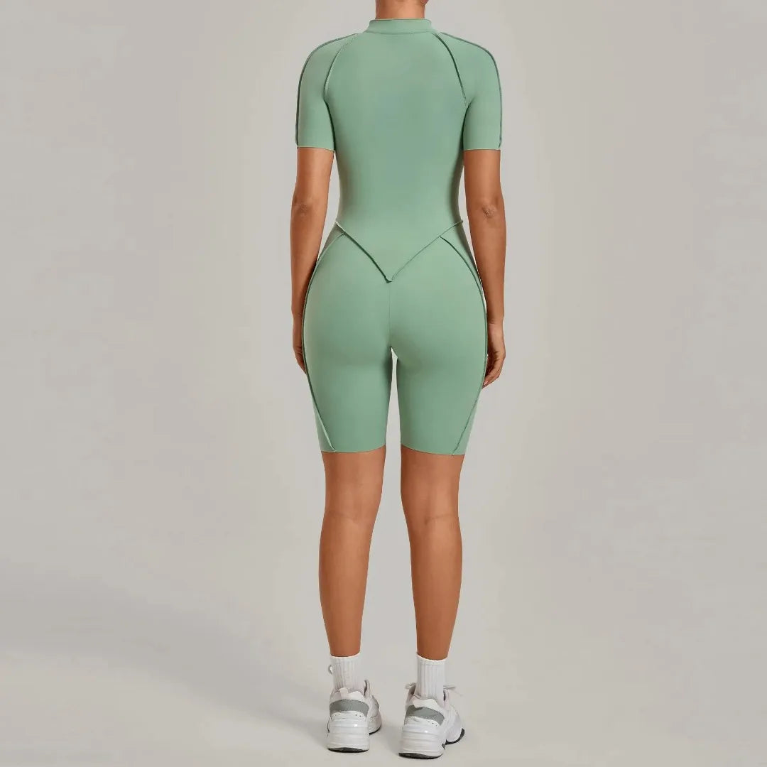 NANLUAN Women's Yoga Jumpsuit Half Zip Bodysuit for Workout