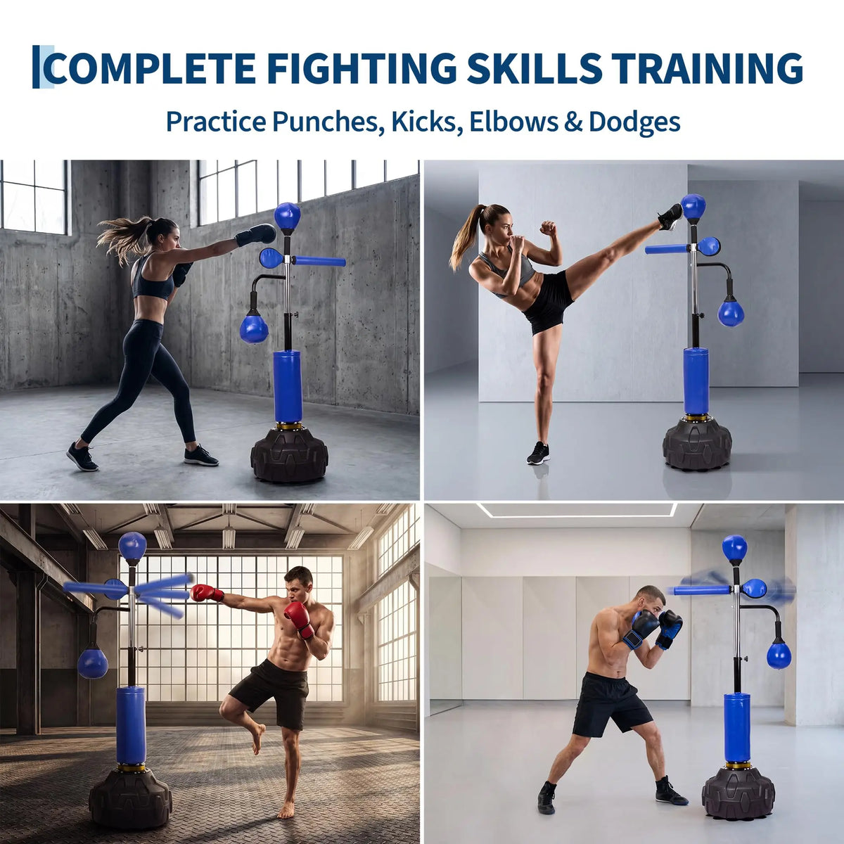 Freestanding Boxing Trainer With Swivel Bar And Speed Balls