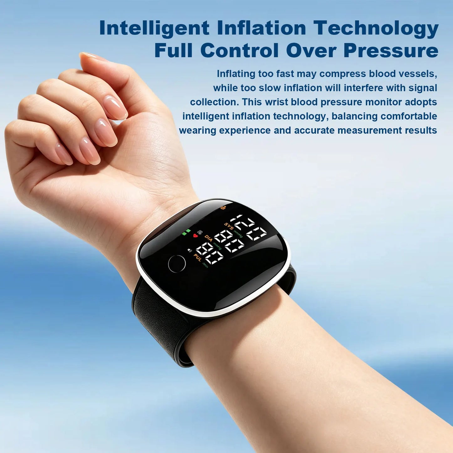 Rechargeable Wrist Blood Pressure Monitor With LCD Display 240Memory