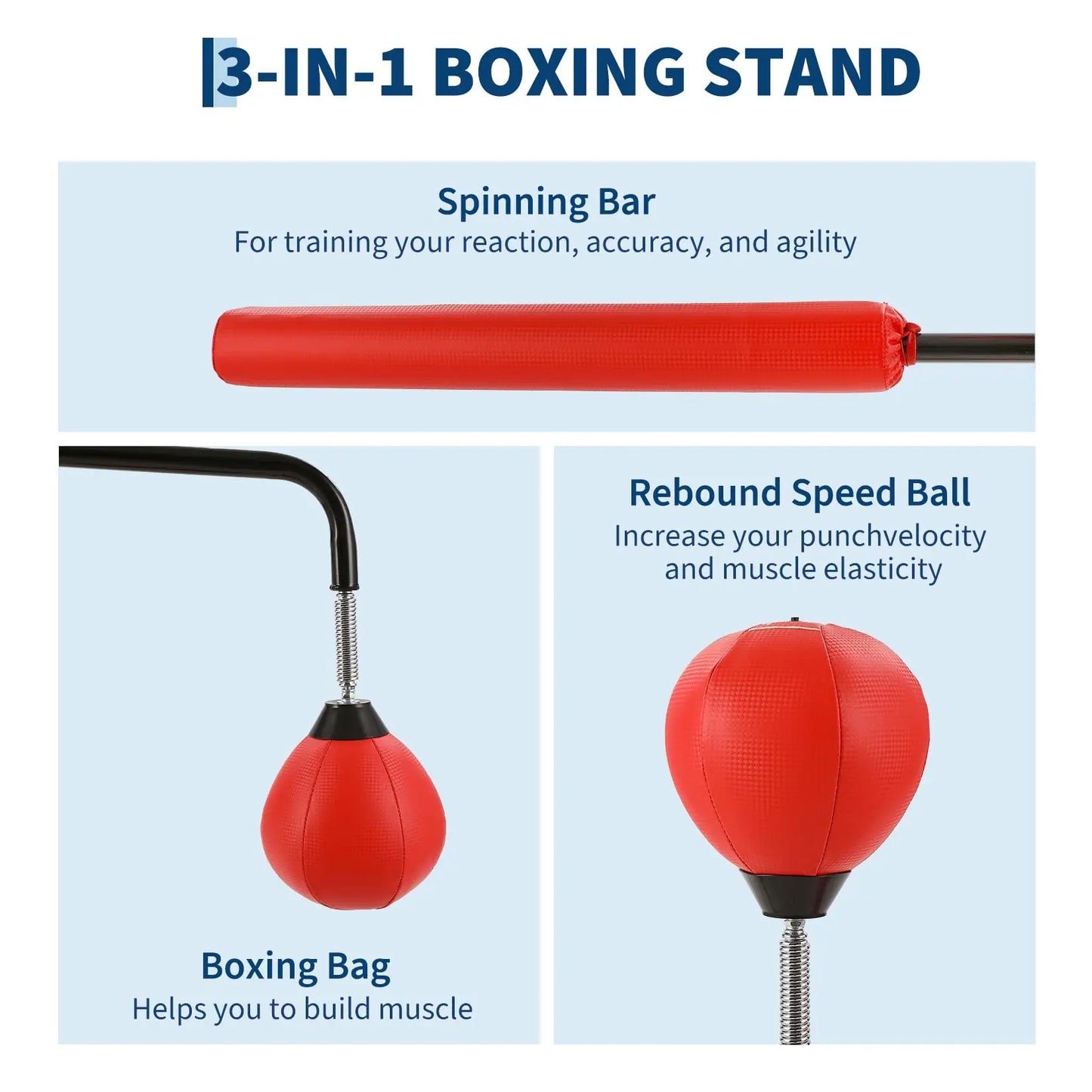 Free Standing Punching Bag With Stand And Two Speed Balls