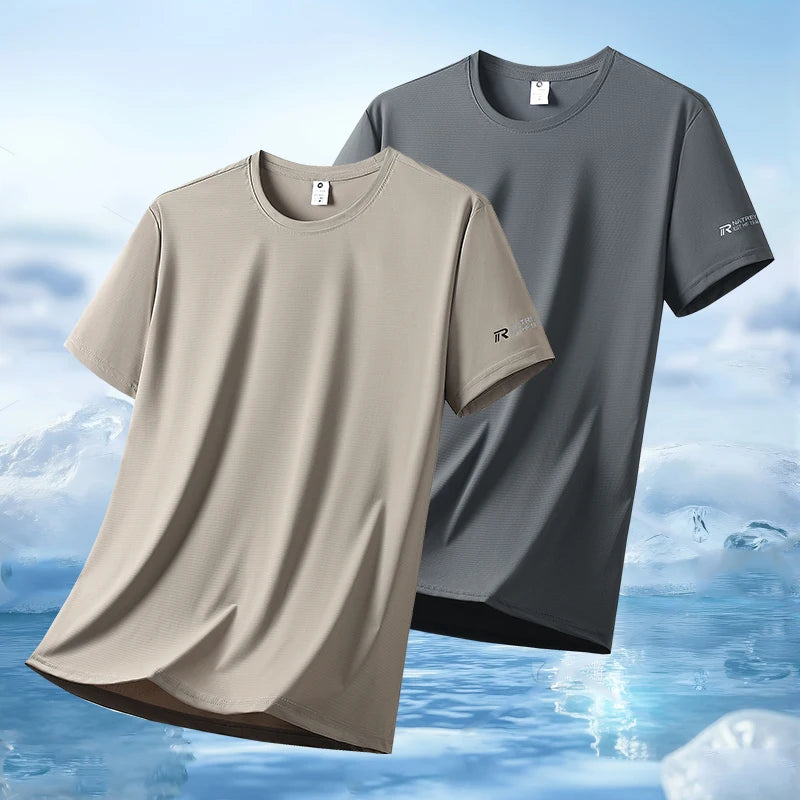 Unisex Quick Dry Ice Silk T Shirt Polyester Breathable Sports Top