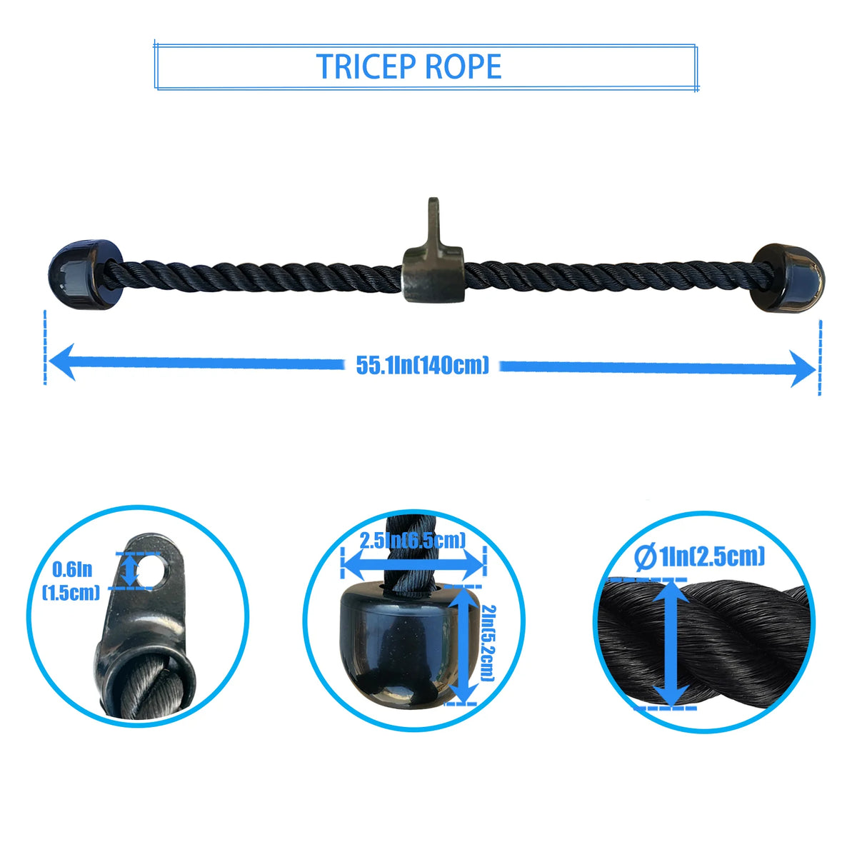 MARSAFIT Tricep Rope Cable Machine Attachment For Strength Training