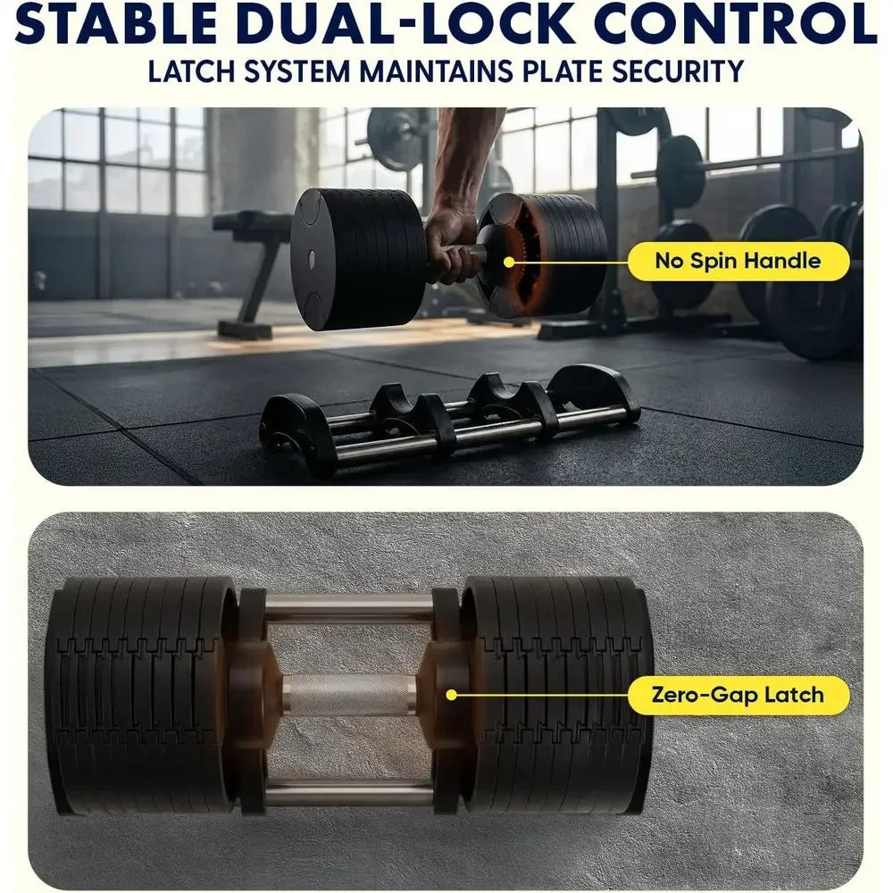 Adjustable Dumbbells Cast Iron Strength Training Home Gym Equipment