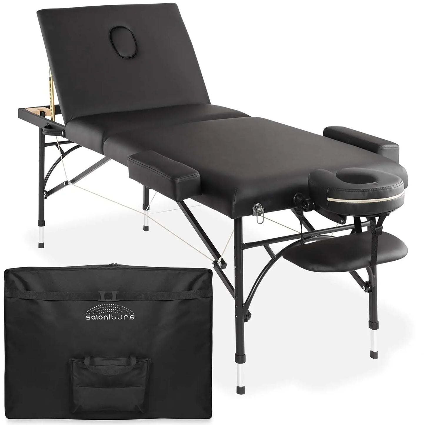 Portable Triple Fold Massage Bed With Aluminum Legs And Case