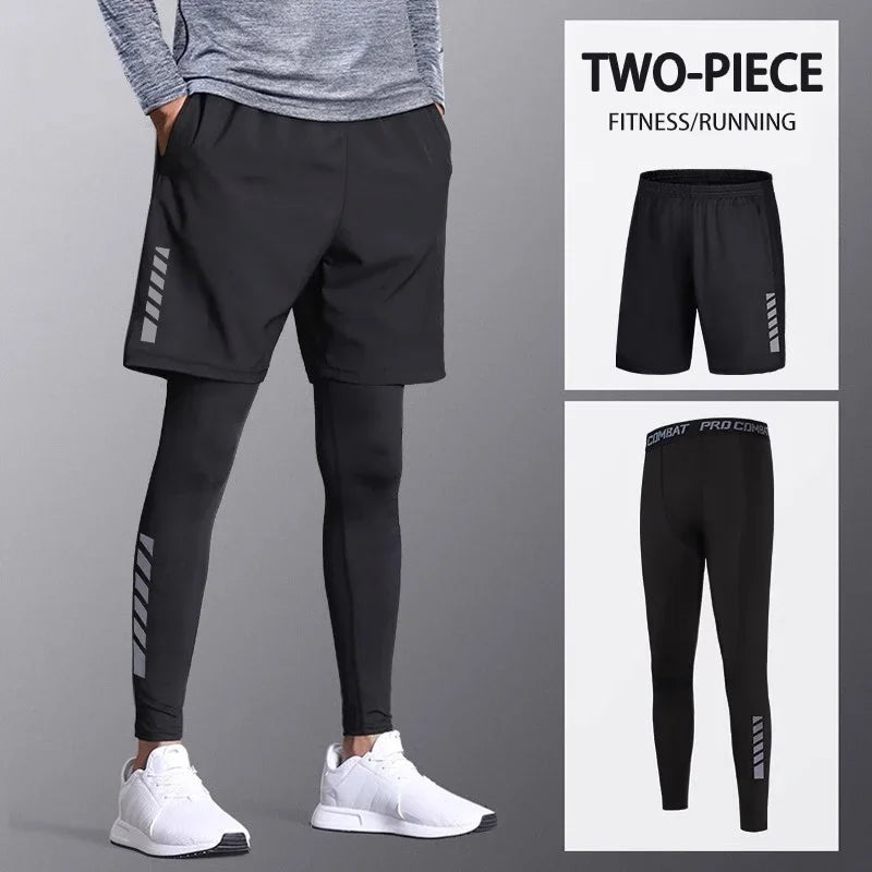 Kizarco Men Ice Silk 2In1 Quick Dry Training Pants