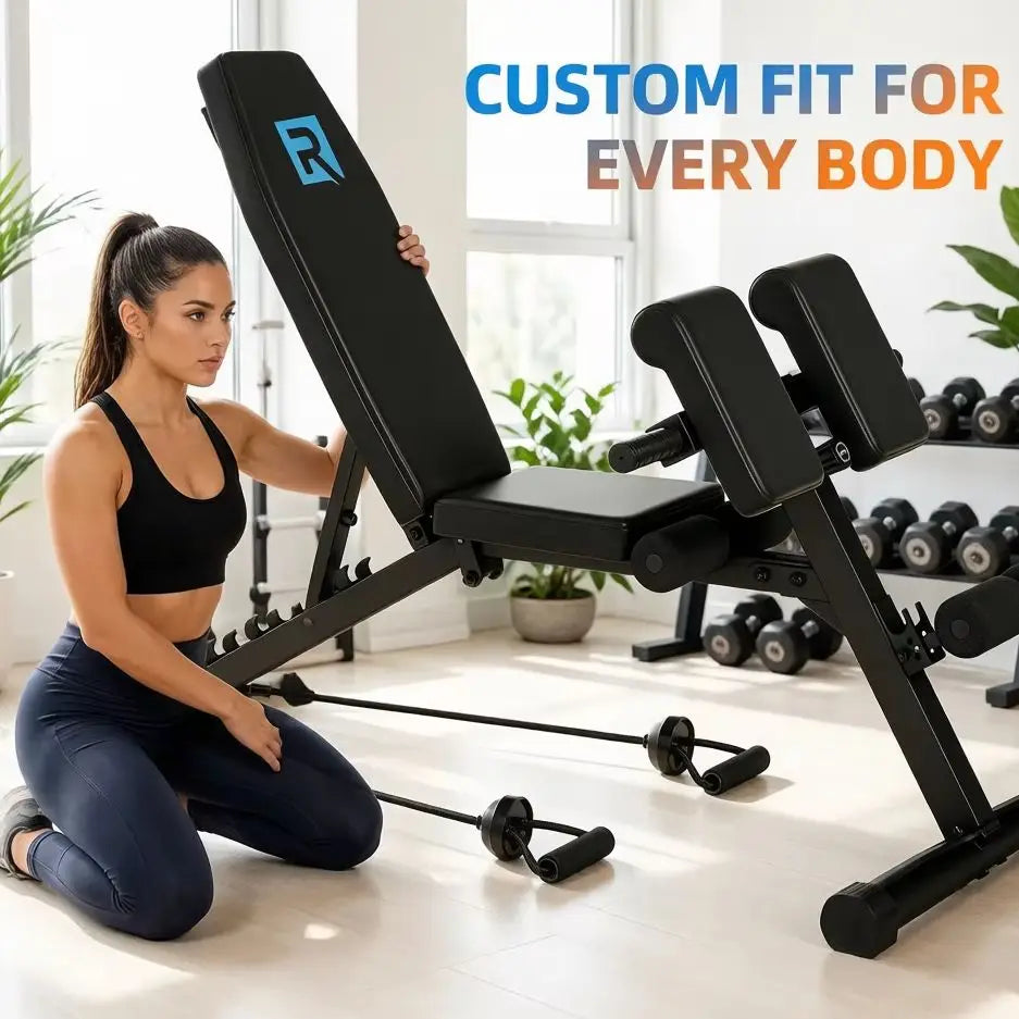 Adjustable Weight Bench Heavy Steel Frame Home Gym