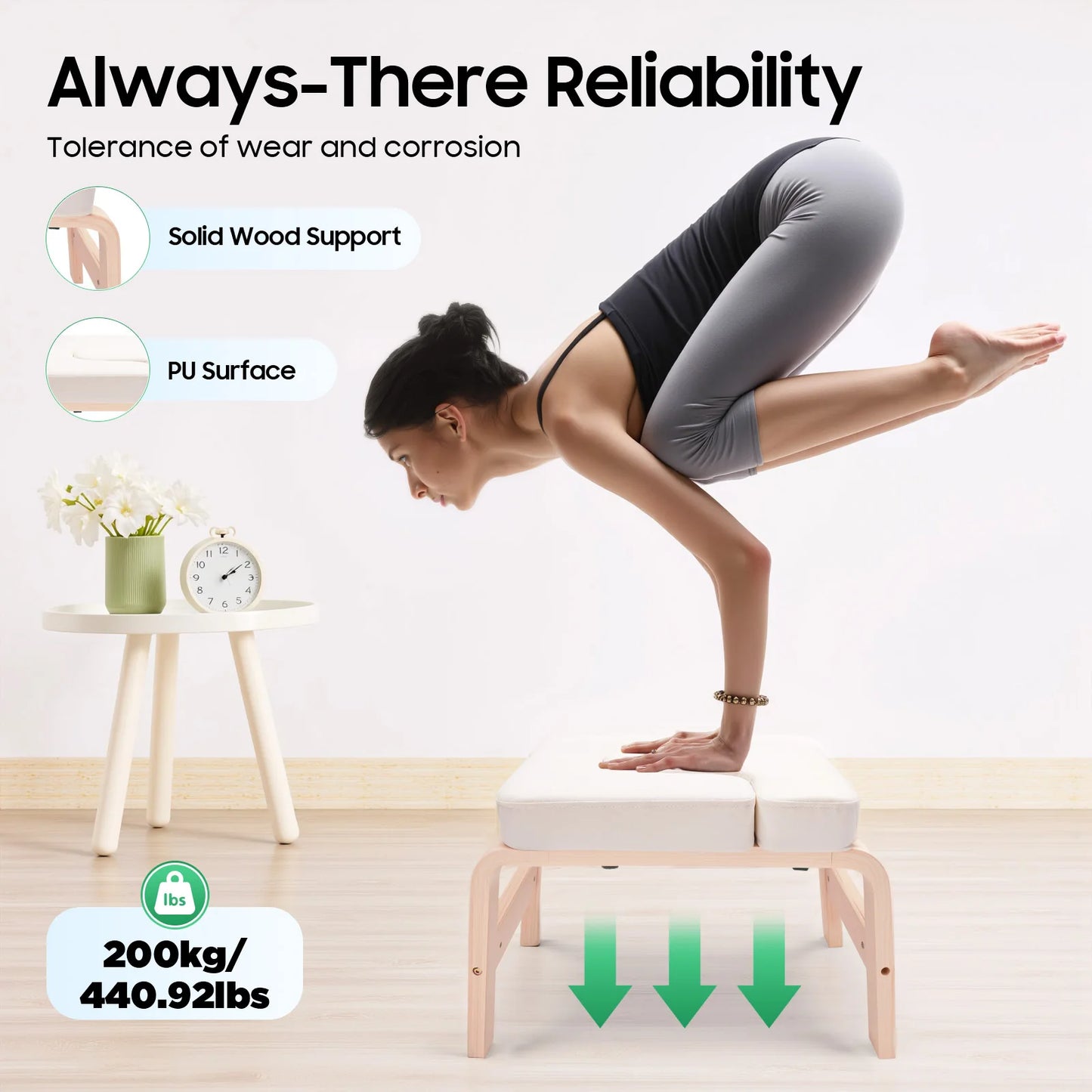 Yoga Headstand Bench Inversion Stool 440 Lbs Capacity Home Gym