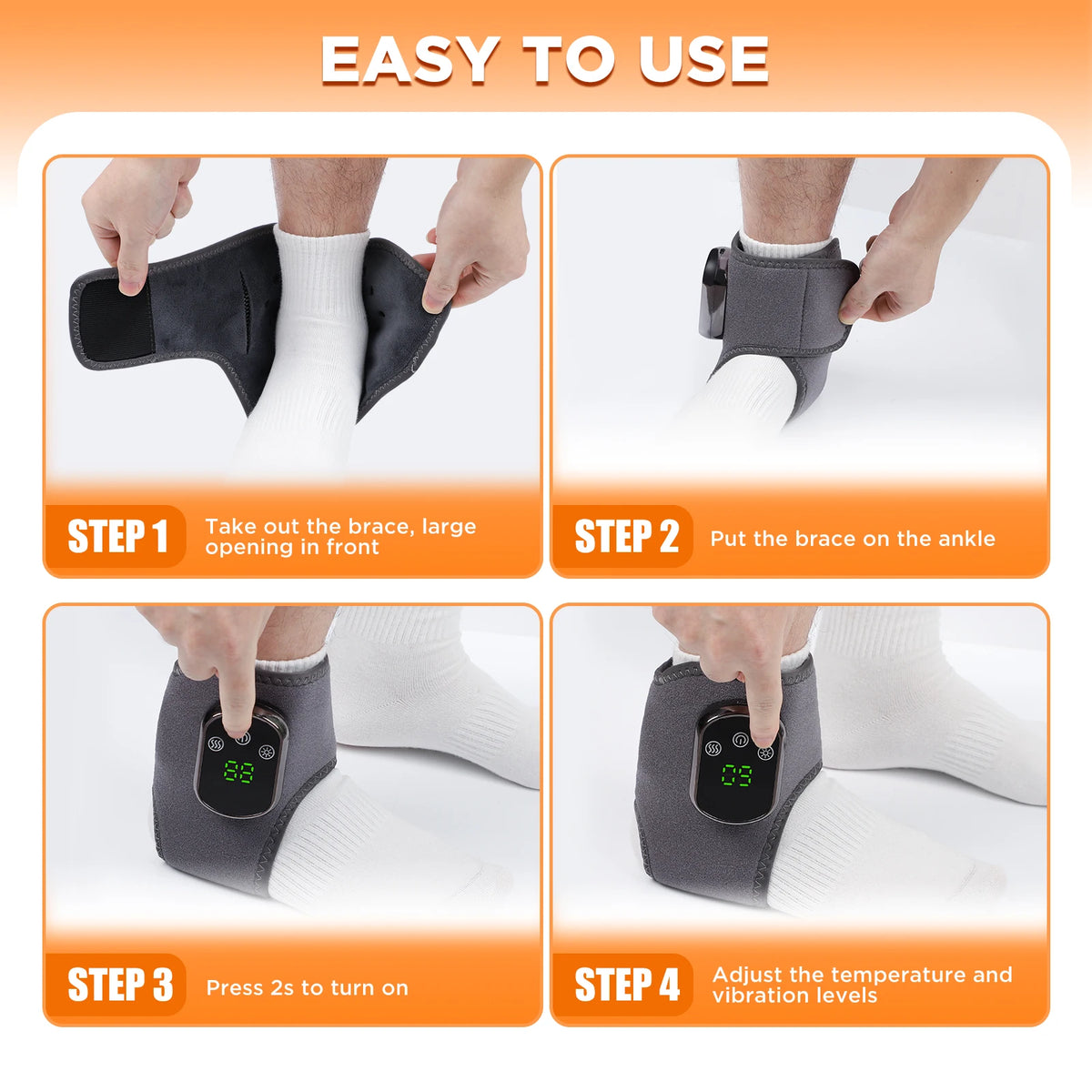 Hailicare Rechargeable Heated Ankle Brace With Vibration Support