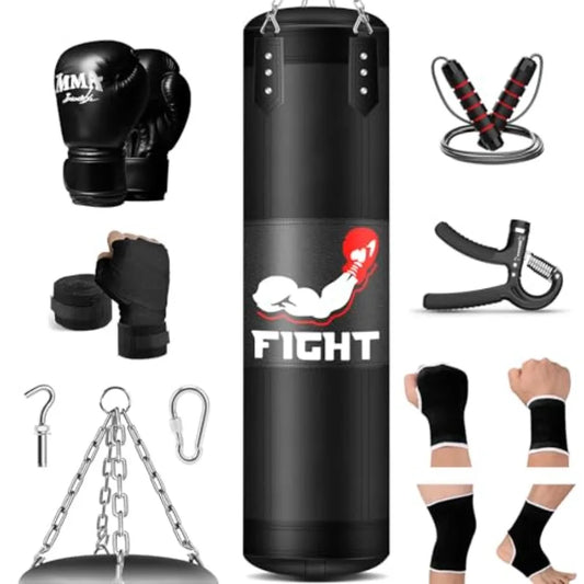 Punching Bag Set 4Ft With 12oz Gloves For MMA Kickboxing