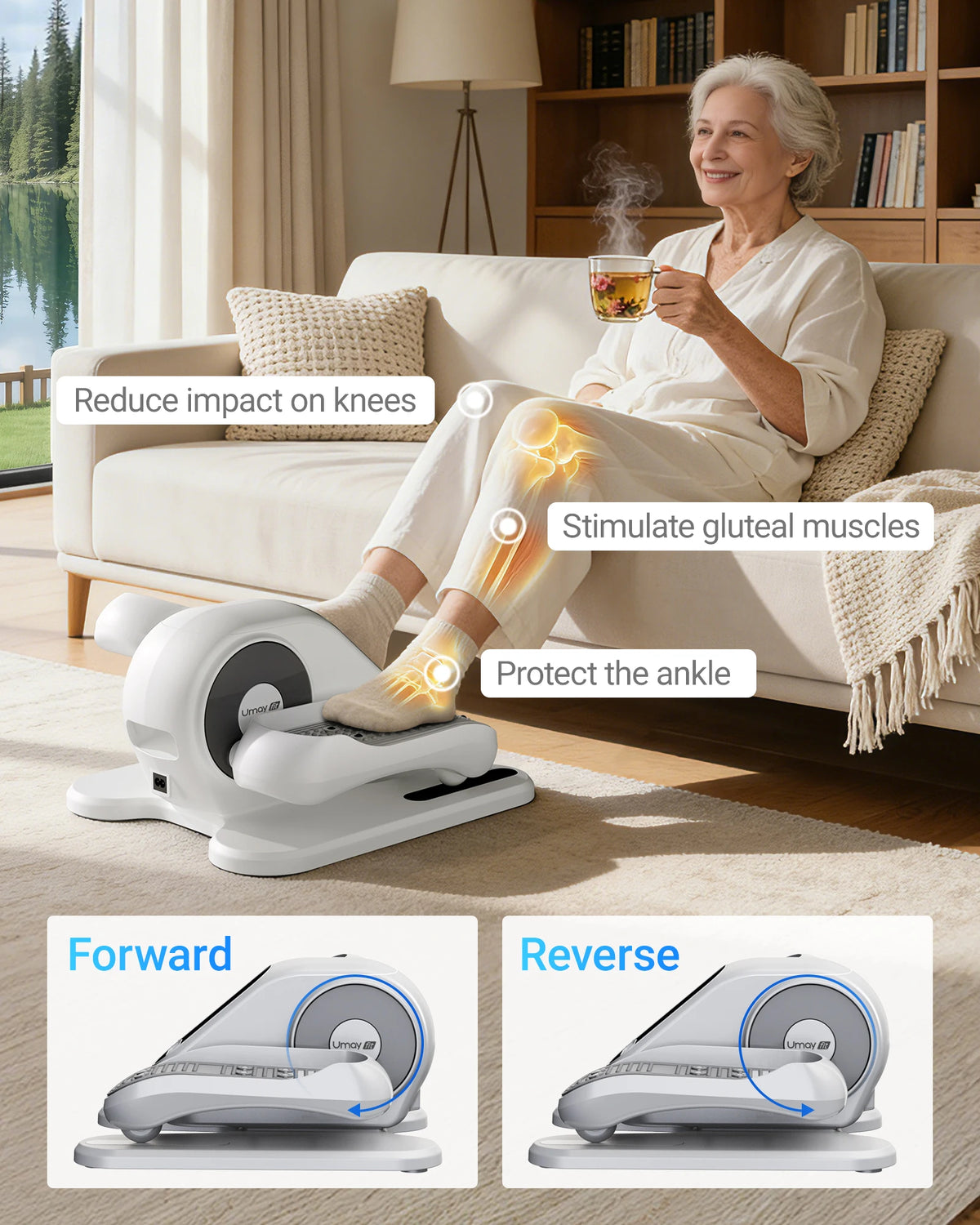 UMAY Electric Under Desk Elliptical With Remote Control