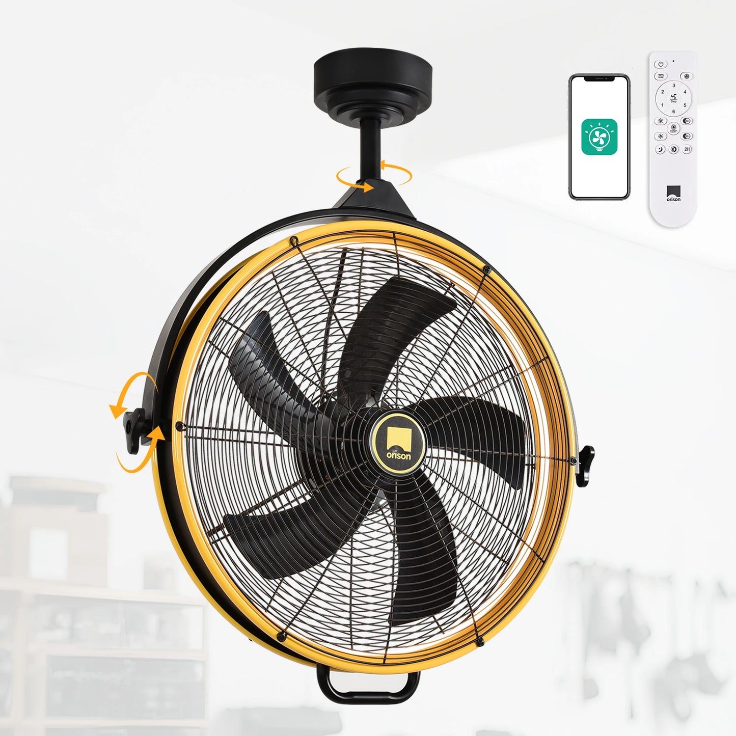 Orison Garage Ceiling Fan With Remote App For Outdoor Patio