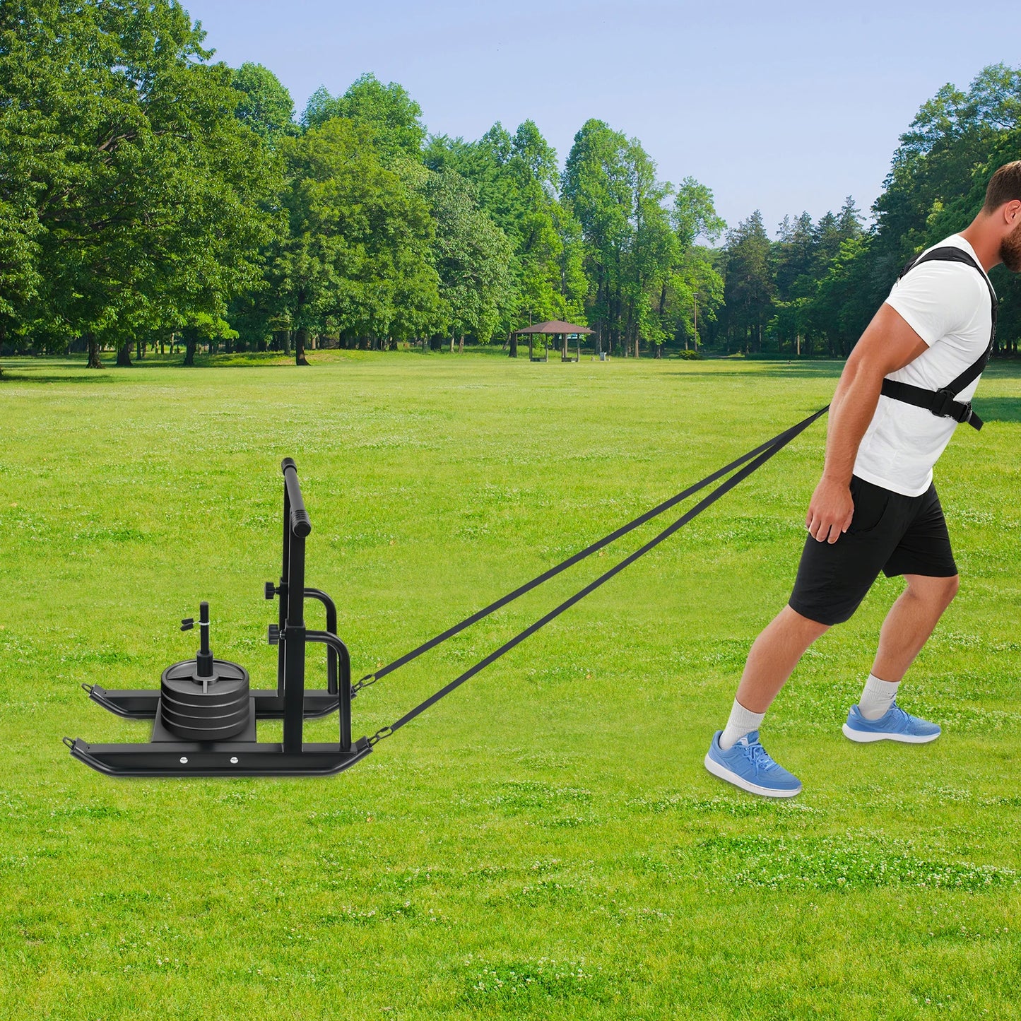 Adjustable Height Steel Fitness Sled For Home Gym Resistance Training