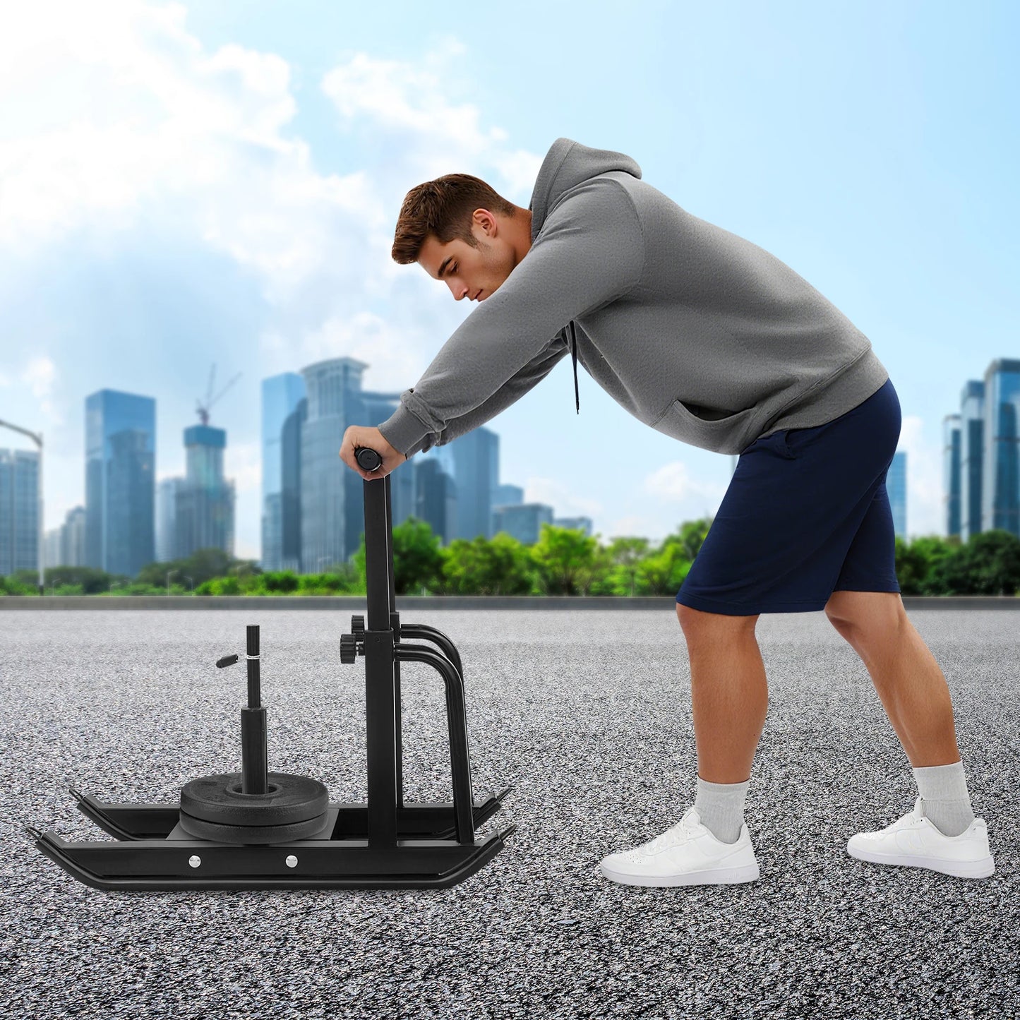 Adjustable Height Steel Fitness Sled For Home Gym Resistance Training