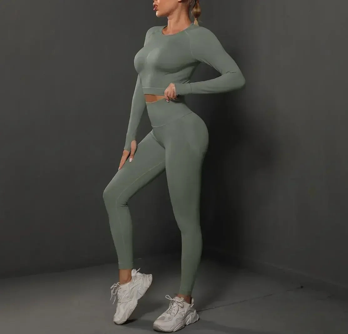 MIML Women's Seamless Yoga Set Two-Piece Fitness Suit