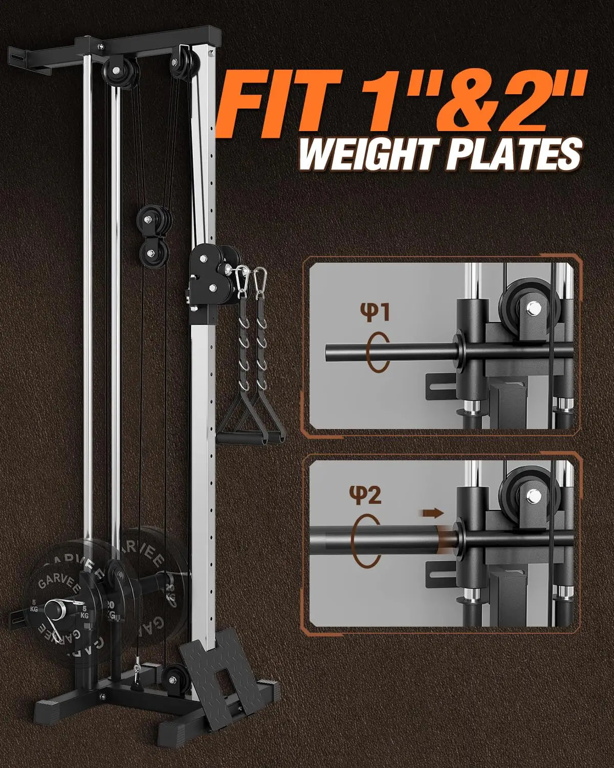 Wall Mount Cable Station Adjustable Dual Pulley Home Gym Trainer