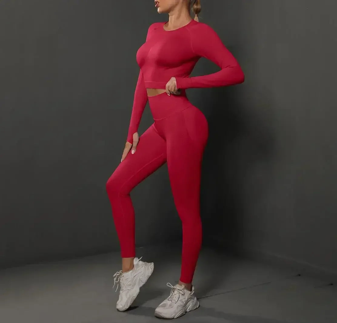 MIML Women's Seamless Yoga Set Two-Piece Fitness Suit