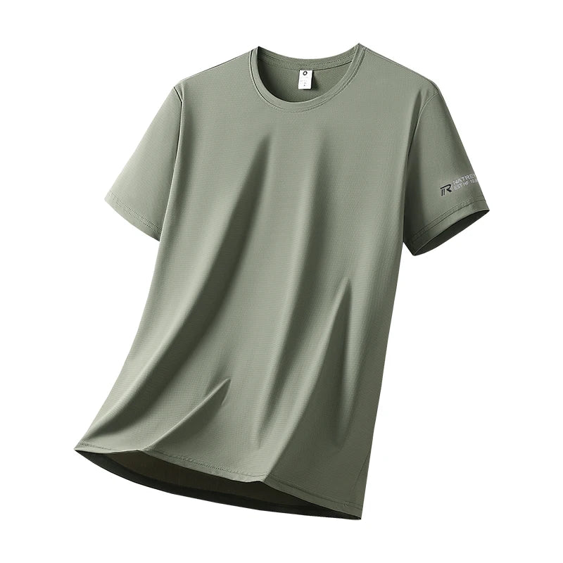 Unisex Quick Dry Ice Silk T Shirt Polyester Breathable Sports Top