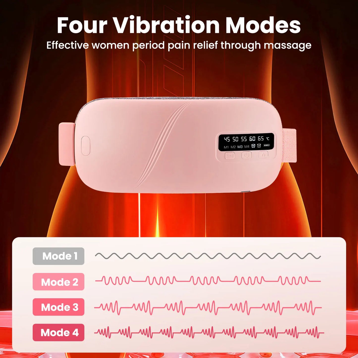 Pastsky Electric Heating Vibration Waist Massage Belt For Period Cramps