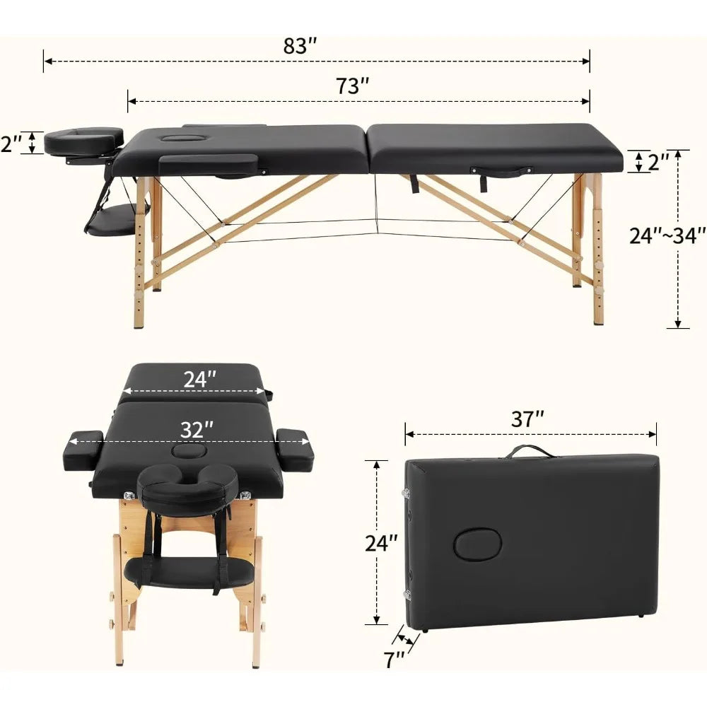 XMSJ Portable Folding Massage Table for Spa and Lash Treatments
