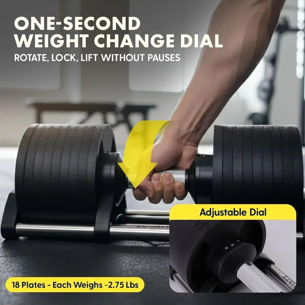 Adjustable Dumbbells Cast Iron Strength Training Home Gym Equipment