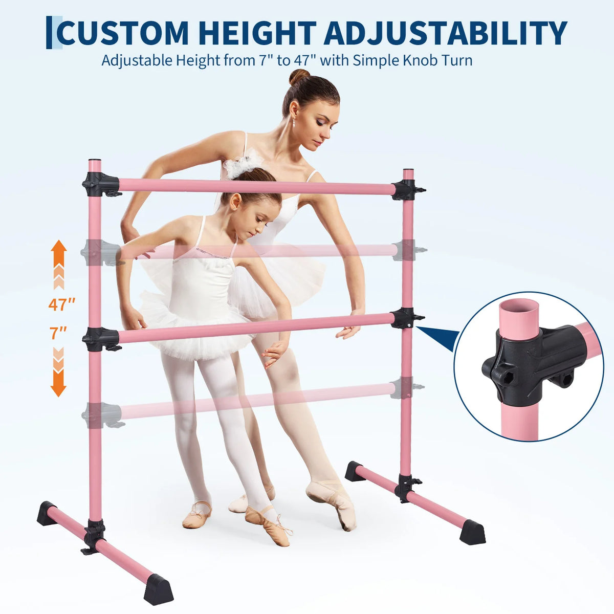 Freestanding Ballet Barre For Dance Practice And Pilates Stretching