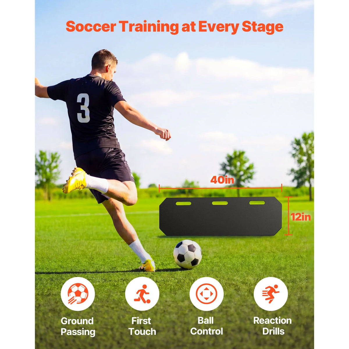 Oeny Portable Soccer Rebounder Board With Three Adjustable Training Angles