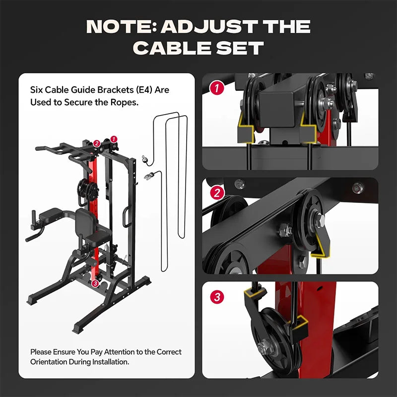 Pooboo Power Tower With Pull Up Bar Dip Station And Cable System