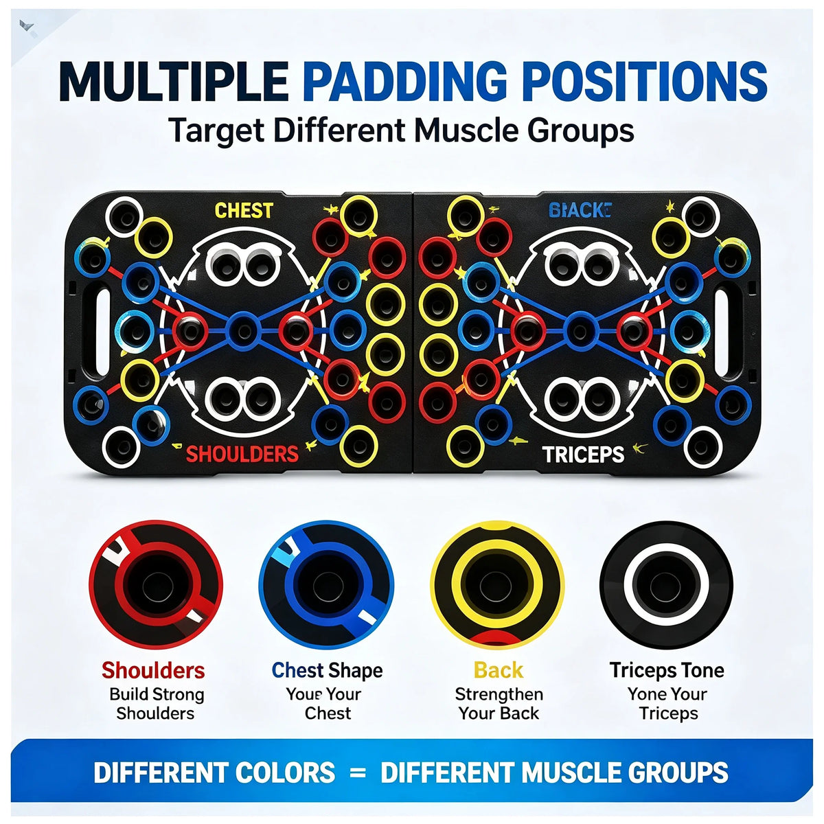 Push Up Board with Handles, Adjustable Pushup Bar System, Home Gym Strength Training Equipment for Chest, Back, Shoulders