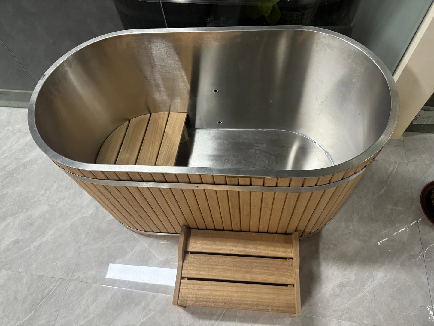 Luxury Natural Cedar Ice Bath Cold Plunge Spa Tub Home