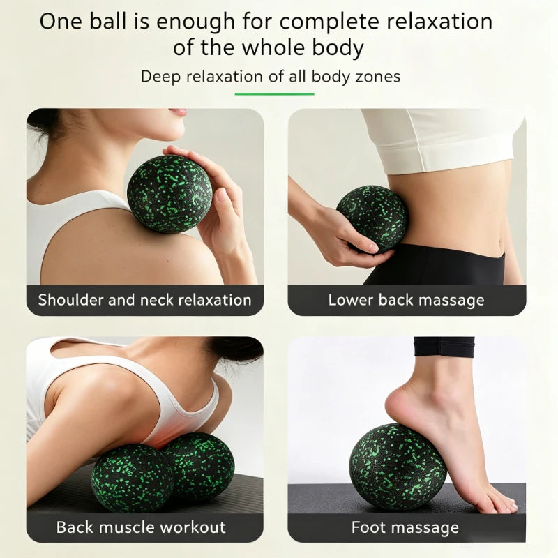 Peanut Massage Ball, High Density Fascia Ball. Great for Yoga, Fitness & Lacrosse, Ease Muscle Soreness and Body Aches
