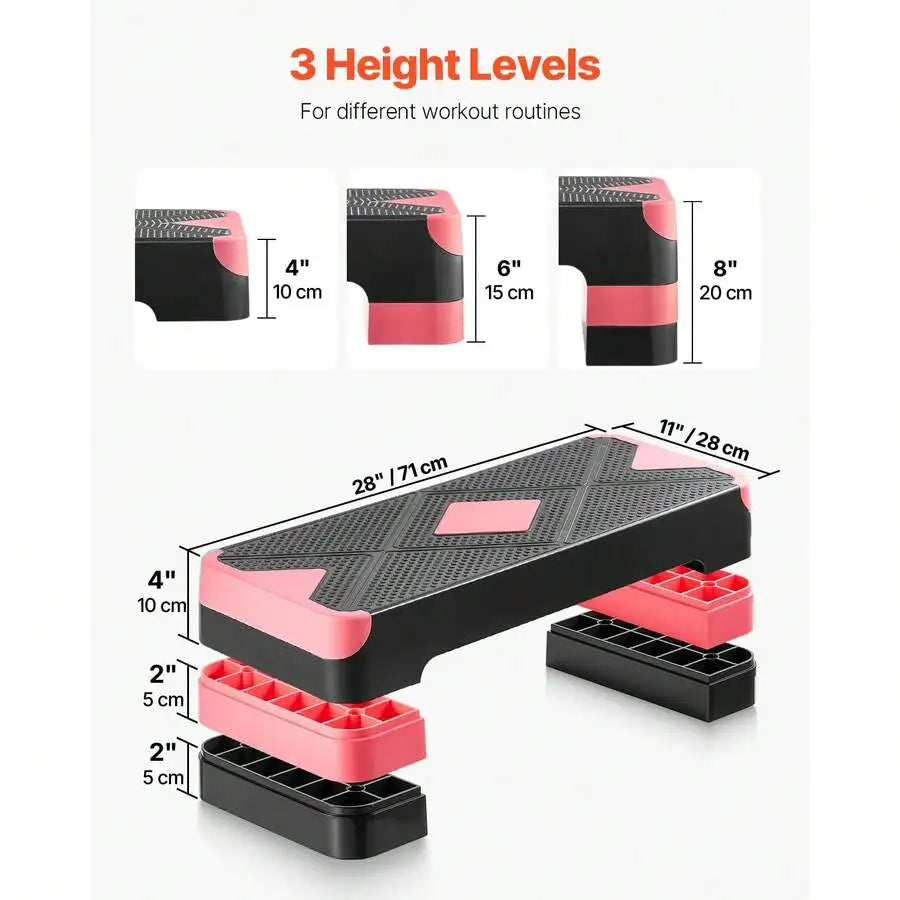 Aerobic Step Platform Height Adjustable Training Deck With Risers