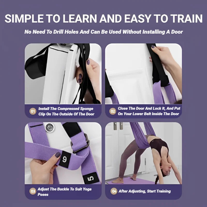 Adjustable Aerial Yoga Strap and Hammock for Leg Splits